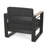 Lovely Club Chair - Aluminum Construction, Water- Upholstery, Slat Flair Black Frame, Cushions, Seat, 26.89"D