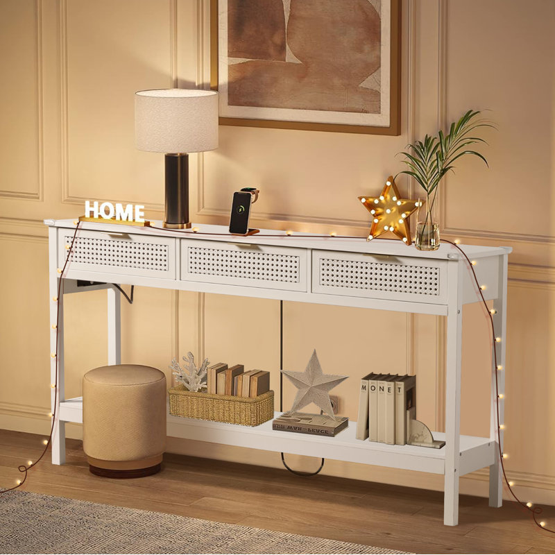 Annitra 55.12'' Console Table, White