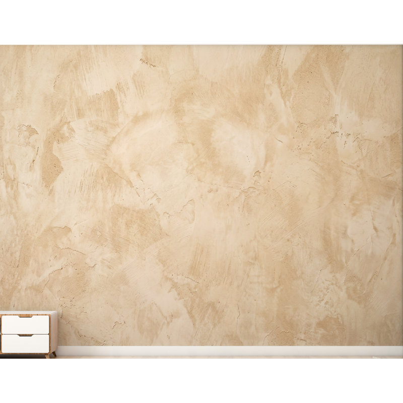 Papier peint texturé en plâtre beige | Murale neutre à la chaux | Papier peint adhésif en stuc rustique pour salon 1163DRS