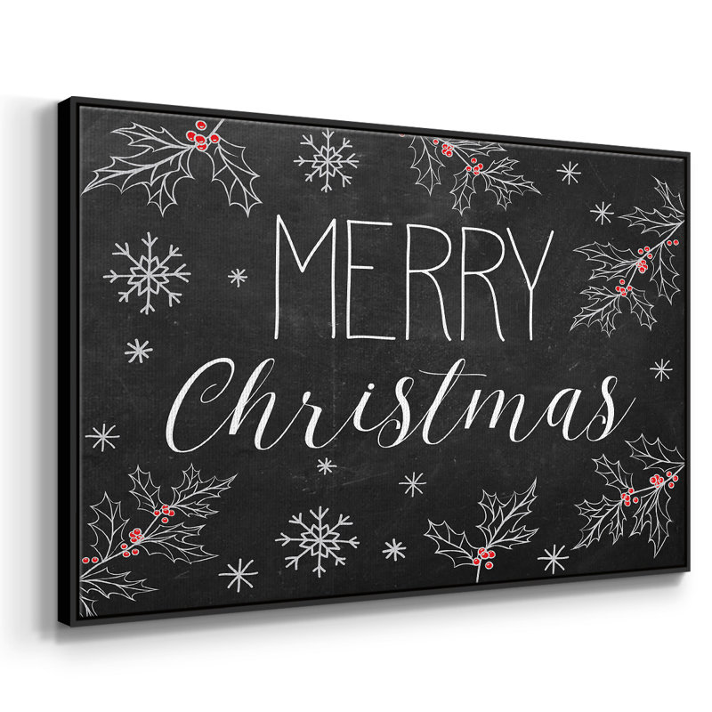 Tableau noir «Merry Christmas», H 27 po x l 41 po x P 2 po, Cadre noir