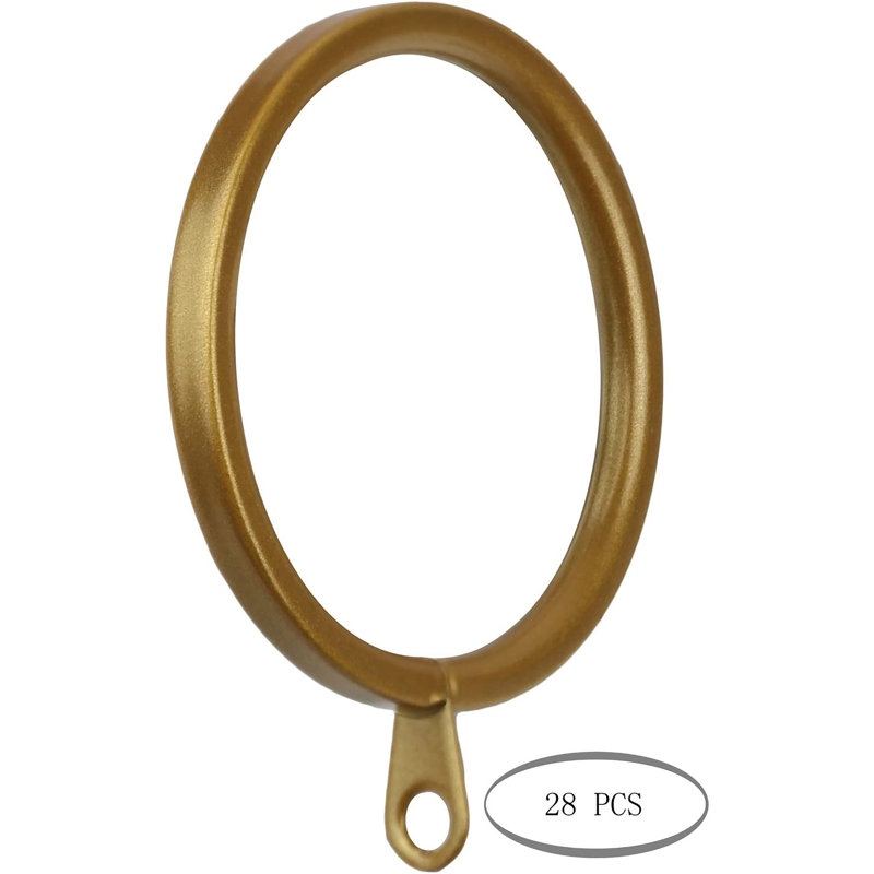 Anneaux de rideau plats en métal 28 pouces avec œillets Meriville, Or, 2"