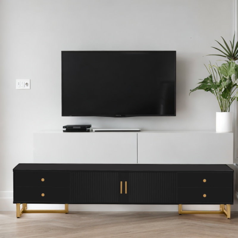 Meuble télé Modern Wave, Noir
