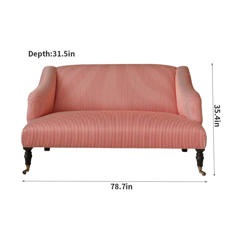 Simple Striped Sofa Upholstered 78.7'' Sofa