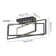 Mueed 3-Light Modern Flush Mount Rectangular Ceiling Fixture with Remote Control