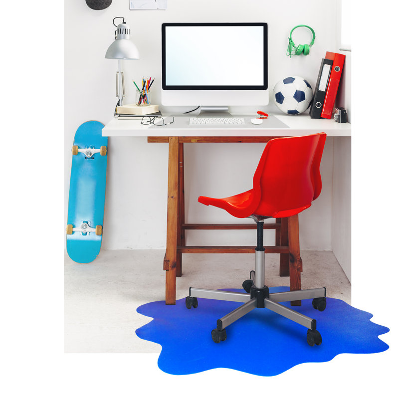 Cleartex Hard Floor Splosh Edge Chair Mat, Caribbean Blue Duplicate