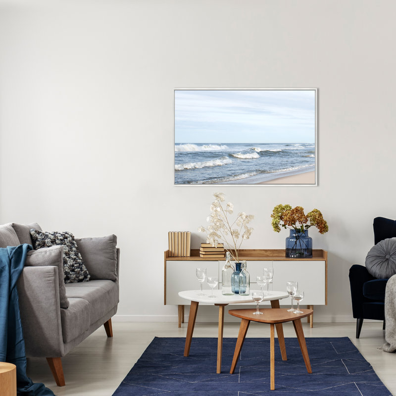 Sea Dance, White Floater Framed Canvas, No, 21.5" H x 31.5" W