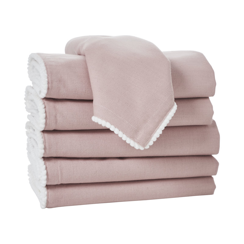 100% Cotton Solid Colour Varied Napkin, Dusty Pink