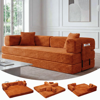 Canapé-lit convertible 5 en 1 de 80,7 po avec pochette de rangement - aucun assemblage requis