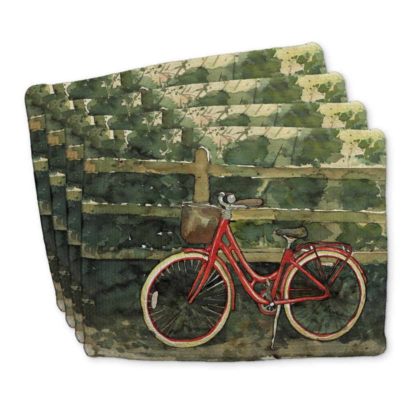 Ride in the Woods - Ensemble de 4 napperons en polyester tressé
