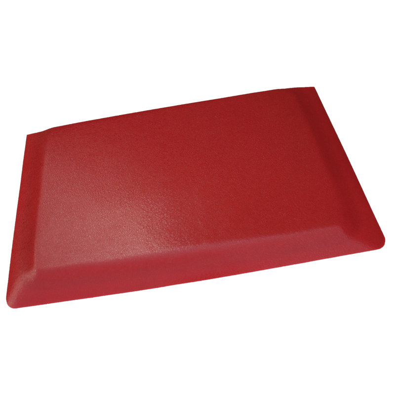 Bernhardt Solid Color Water Resistant Anti-Fatigue Non-Skid Kitchen Mat, 2' x 8', Glossy Red