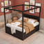 Lit plateforme à baldaquin en bois avec lit gigogne simple et 3 tiroirs de rangement-134000338-134000340