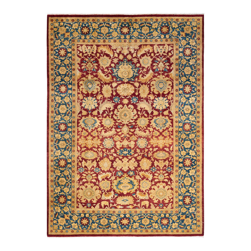 Vedha One-of-a-Kind 6' 3" X 8' 10" 2000s Wool Area Rug in Red