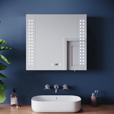 Mirrored Bathroom Cabinets with Mirror and 3 Adjustable Shelves
