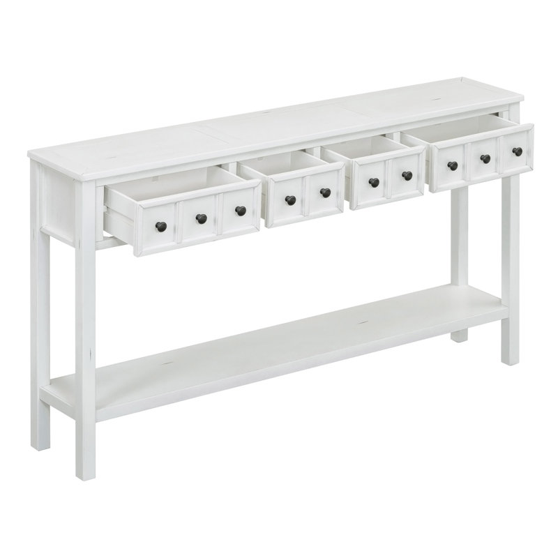 Console d'entrée rustique, Blanc antique, Blanc antique, Blanc antique