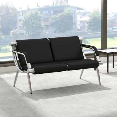 Olisha Leather Seat Tandem Seating with Metal Frame