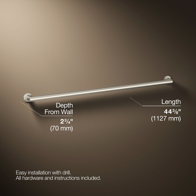 Components™ 18-In Grab Bar, 42" W, Polished Nickel