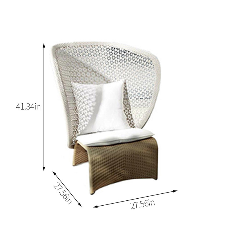 Chaise longue à oreilles en osier Brysten