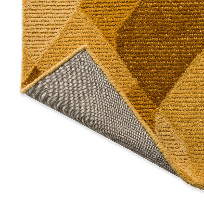 Wool Abstract Area Rug in Yellow, Rectangle 5'3" x 7'6"