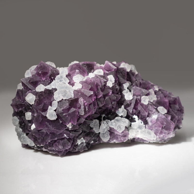 Deep Purple/White Fluorite with Quartz from De'an Mine, Wushan, De'an Co., Jiujiang, Jiangxi, China
