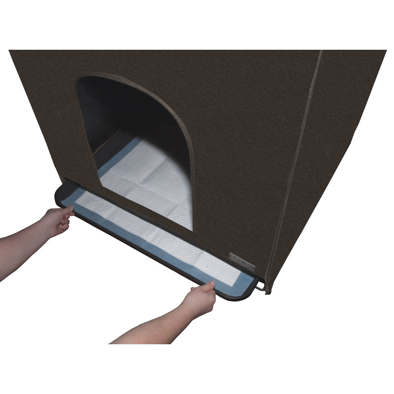 Pro Pawty Polyester Blend Litter Box Enclosure, 25" H x 25" W x 25" D, Espresso