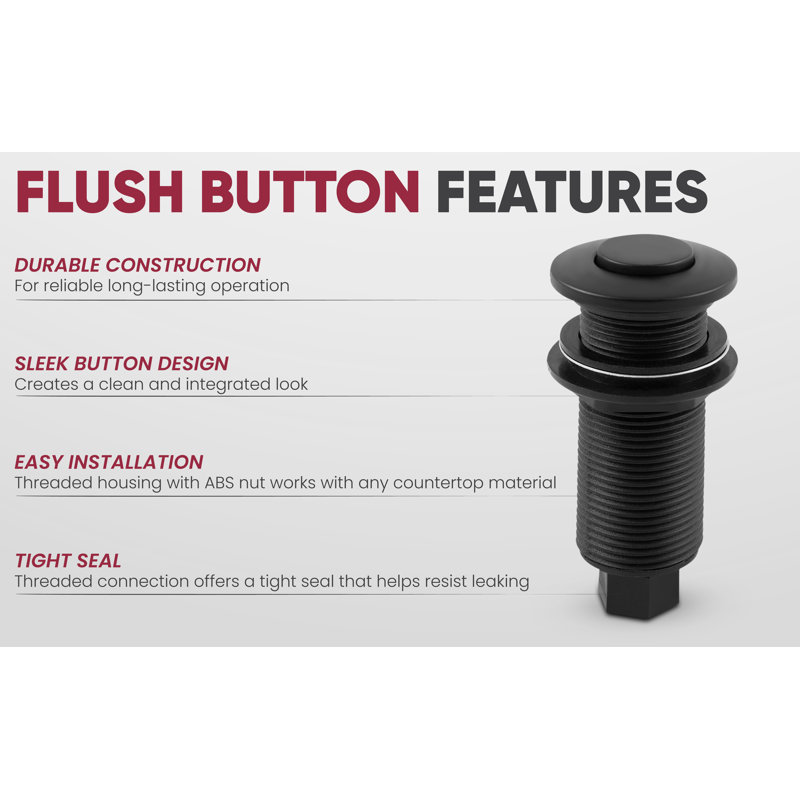 Kitchen Sink Waste Disposal Air Switch and Dual Outlet Control Box, Flush Button, Matte Black