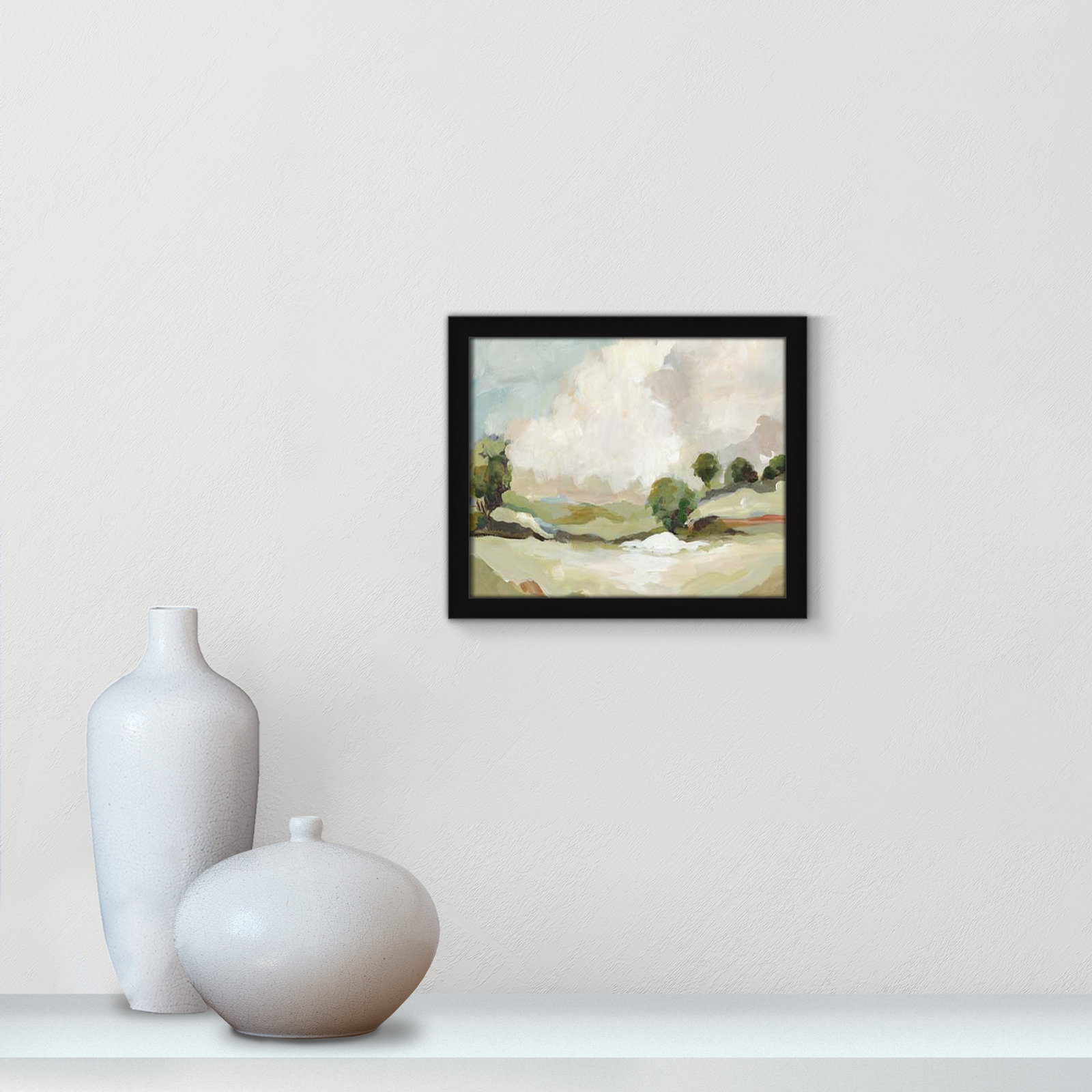 Pastoral Land by Allison Pearce, 13" H x 15" W x 1.25" D, Black