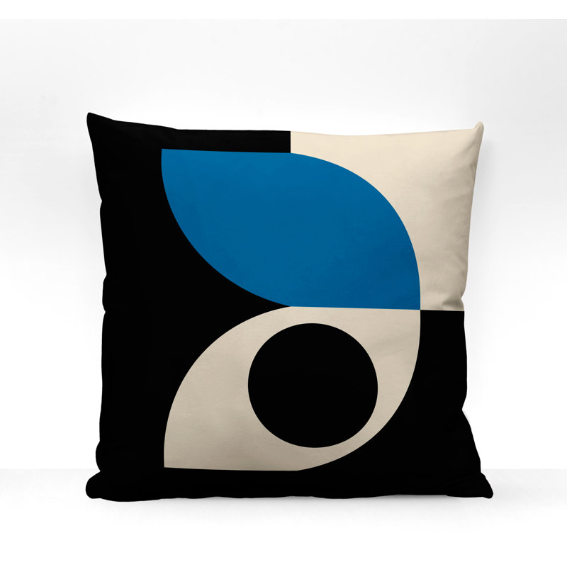 Coussin décoratif intérieur / extérieur en polyester filé Josi, 19 po x 19 po, Turquoise