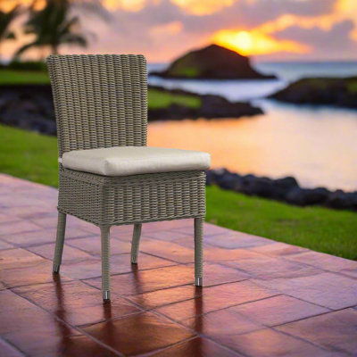 Boca Premium All-Weather Wicker Outdoor Dining Side Chair with Cushion