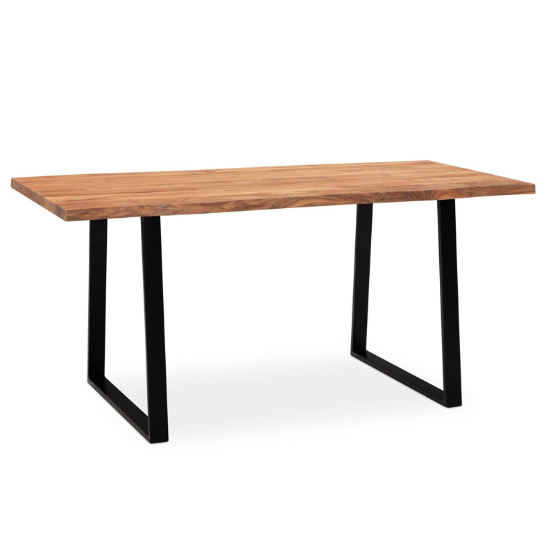 Lareina Metal Base Writing Desk, 76cm H x 160cm W x 80cm D, Black