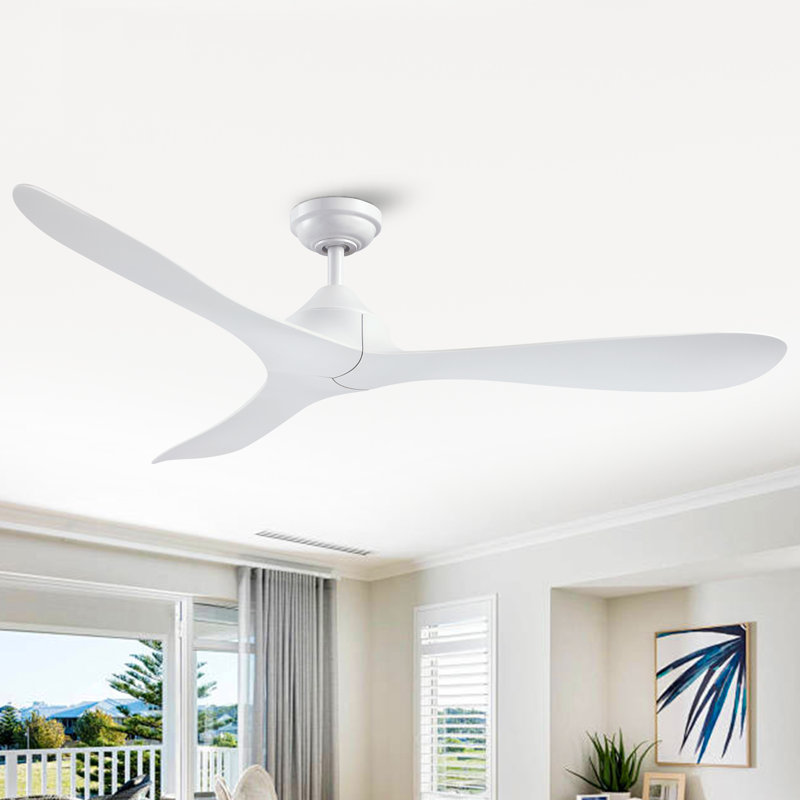 Garuda 56'' 3 - Blade Propeller Ceiling Fan with Remote Control without Lights, White
