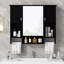 Armoire de rangement murale moderne 35 po x 28 po, armoire de salle de bain murale avec miroir, armoire à pharmacie avec barre à serviettes
