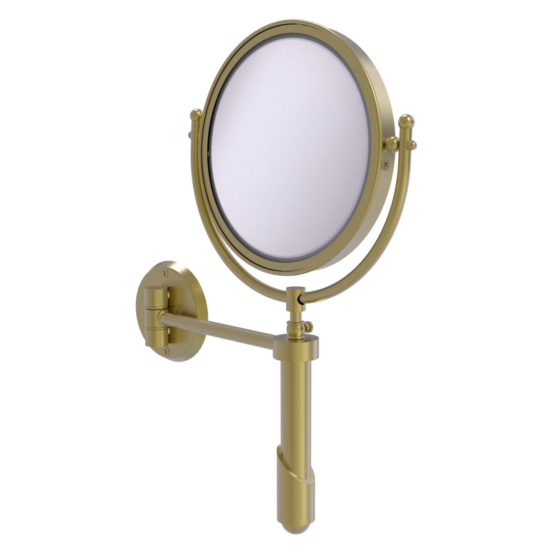 Metal Wall Mirror, 4x, Satin Brass