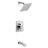 Icon Collection Shower System: 8" Square Rain Shower Head, Tub Spout, & Rough-in Valve Included - Brushed Nickel-92460925
