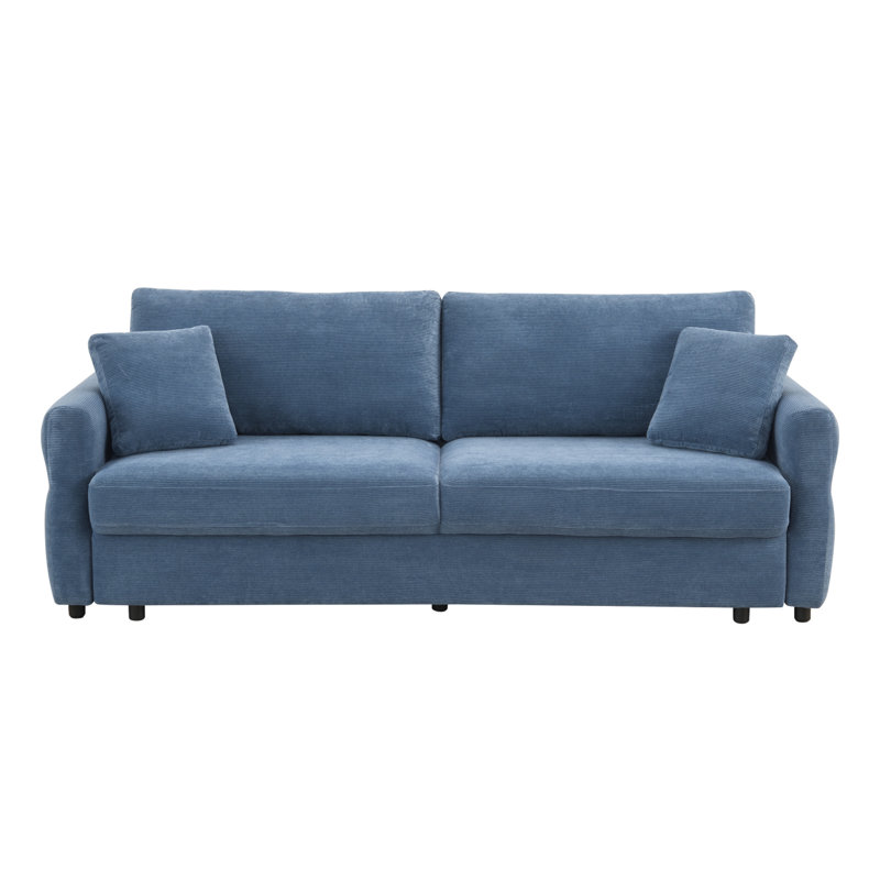 Haran Fabric Pull-Out Sleeper With Storage, Blue