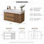 Meuble-lavabo suspendu de 91 cm (35,8 po) avec comptoir en pierre frittée et lavabo encastré en céramique, armoire de salle de bain d'aspect bois
