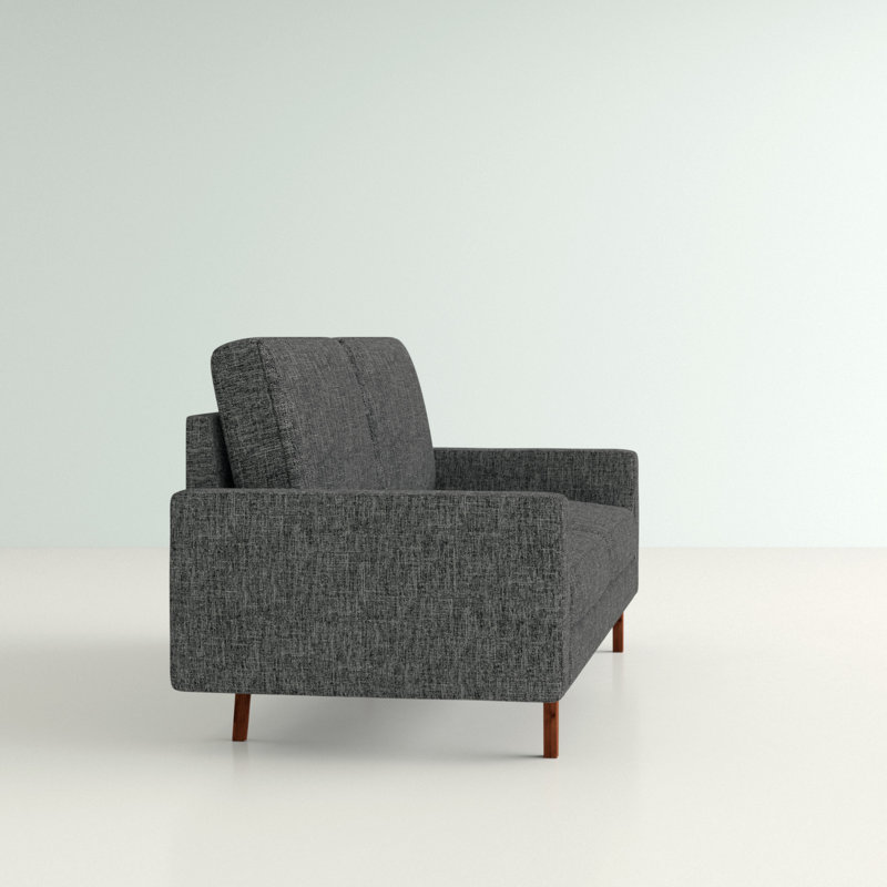 70" Square Arm Settee, Dark Gray