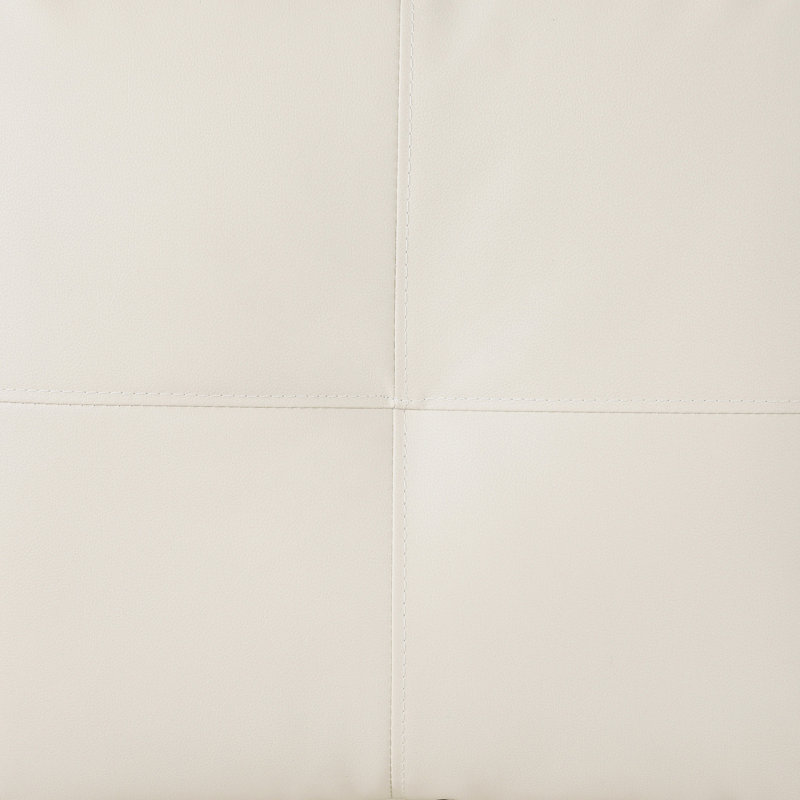 Beitz Faux Leather Ottoman, Off White