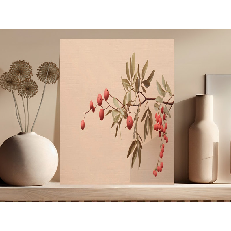 Modern Botanical Berry Candle | Minimalist Aesthetic Candle | Serene Home Decor & Unique Nature Inspired Gift, 9x12