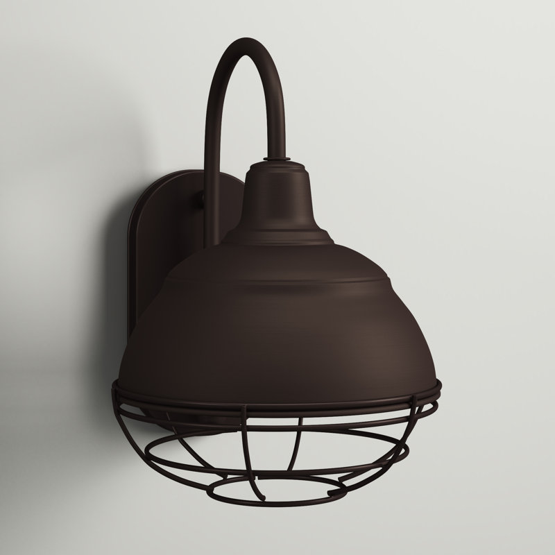 Luminaire de grange d'extérieur moderne 1 lumière H 11,5 po Fitzhugh, Bronze architectural