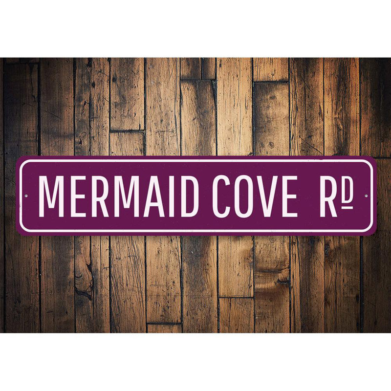 Plaque en aluminium Mermaid Cove, H 6 po x l 24 po x P 0,063 po