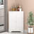 Adjustable Shelf White Corner Cabinet For Bathroom, Kitchen, Living Room, Bedroom - Freestanding Narrow 2-door Floor Storage With 2 Doors And For Room Captivating