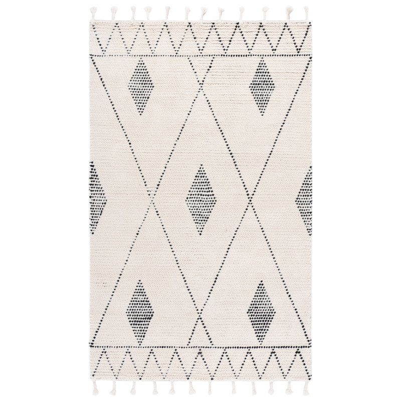 Seidel Hand Woven Wool Southwestern Rug, Rectangle 5' x 8'
