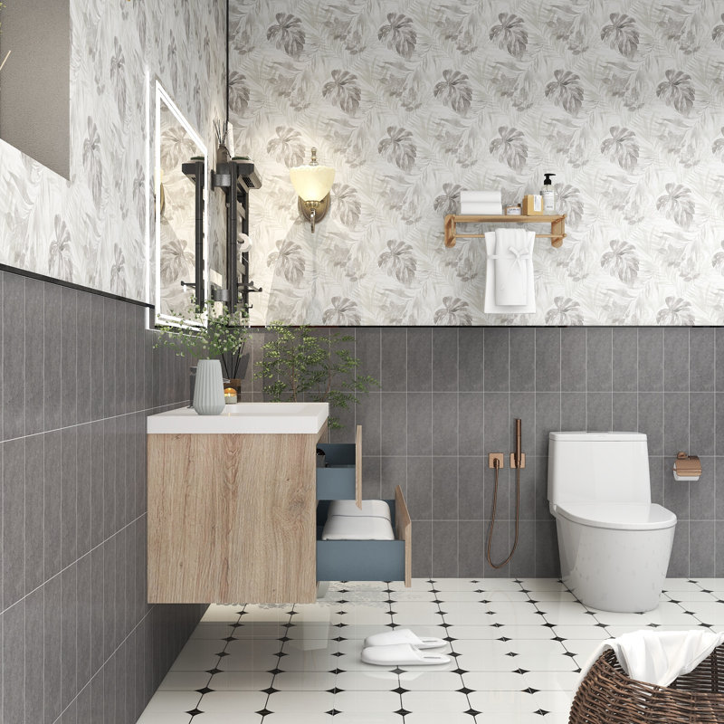 Meuble-lavabo simple 41,5 po avec plateau Futral, Chêne blanc