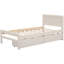 Structure de lit plateforme simple avec 2 tiroirs de couleur blanc délavé - Design moderne pour économiser de l'espace sous le rangement, maximise la chambre à coucher-2073486229
