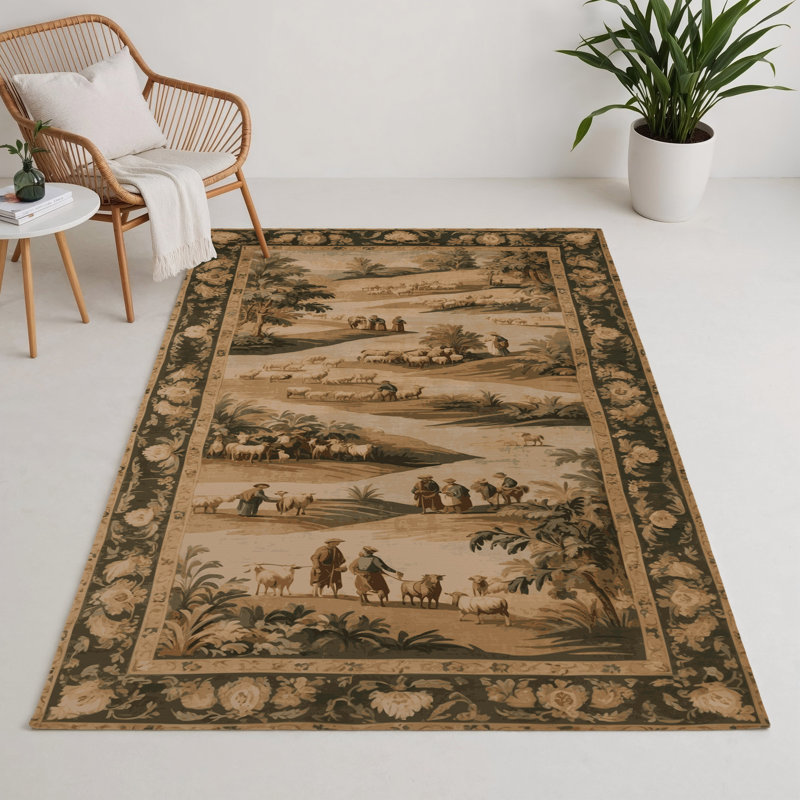 Tapis d'intérieur et d'extérieur brun français
