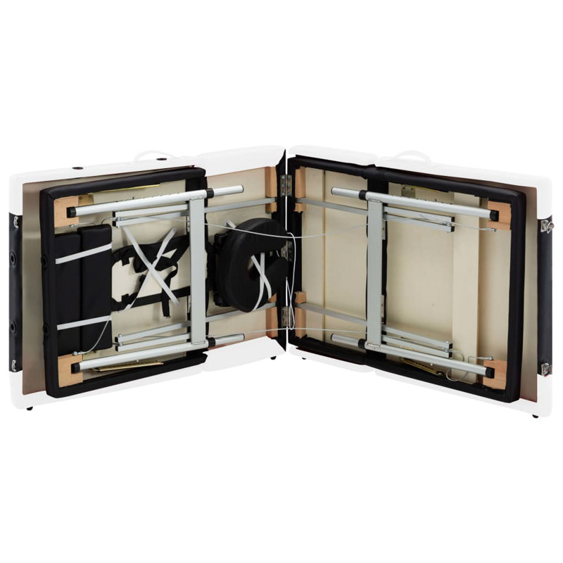75.2'' Rectangular Adjustable Folding Table, Black/White