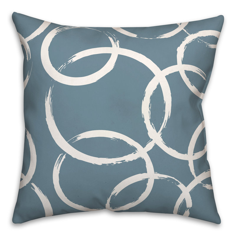 Geometric Outdoor Reversible Throw Pillow, Blue