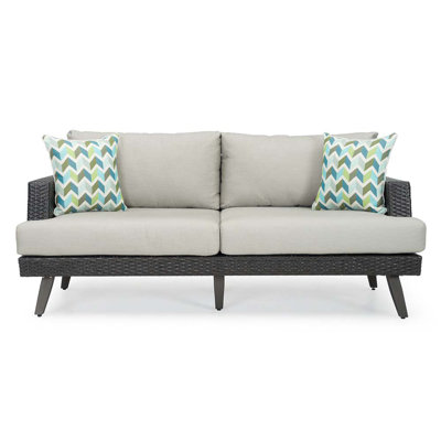 Ehrenfried 71'' Wide Rectangle Powder Coated Aluminum Loveseat with Sunbrella® Cushions