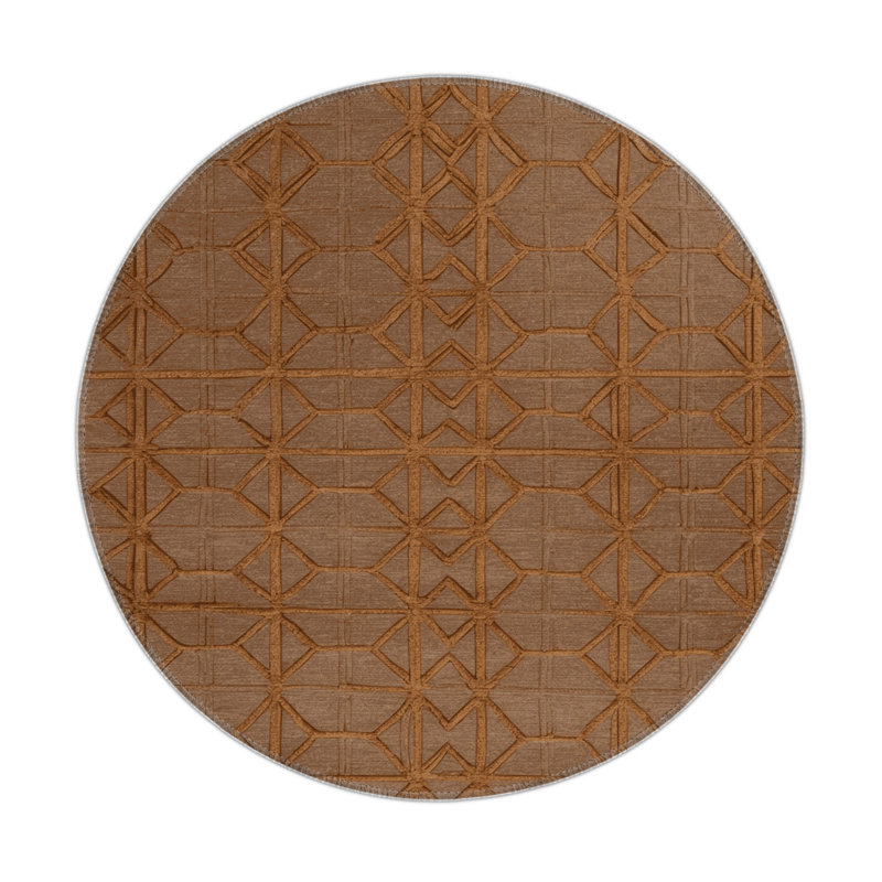 Trellis Brown Indoor and Outdoor Area Rug, Rectangle 5' x 7'