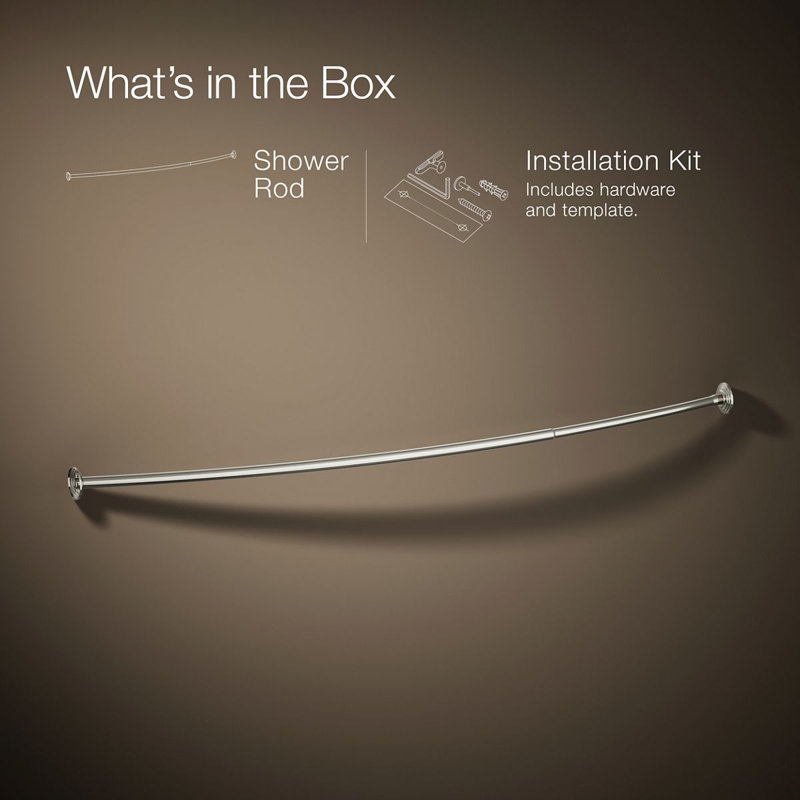 Expanse Curved Shower Rod - Traditional Design, Polished Nickel